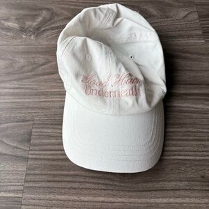 White "Good Hair Underneath" Embroidered Baseball Hat Cap